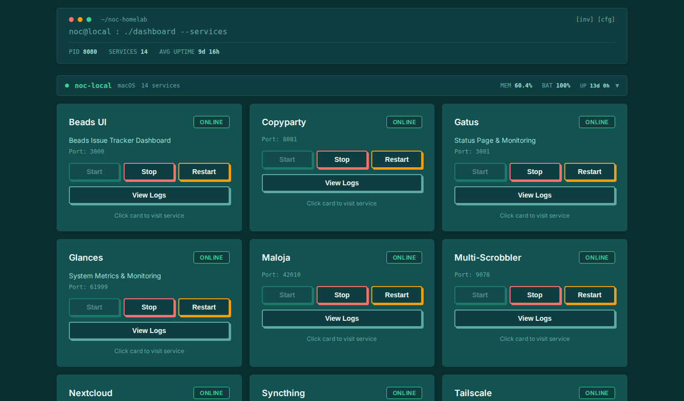 noc-homelab dashboard